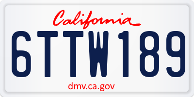 CA license plate 6TTW189