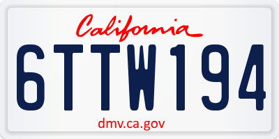 CA license plate 6TTW194