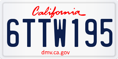CA license plate 6TTW195