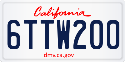 CA license plate 6TTW200