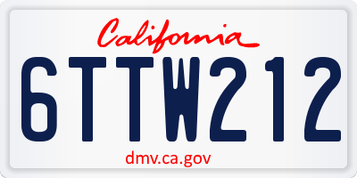 CA license plate 6TTW212