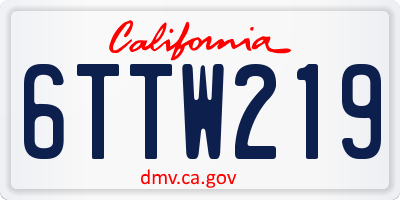 CA license plate 6TTW219