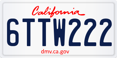 CA license plate 6TTW222