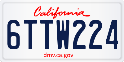 CA license plate 6TTW224