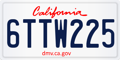 CA license plate 6TTW225