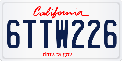 CA license plate 6TTW226