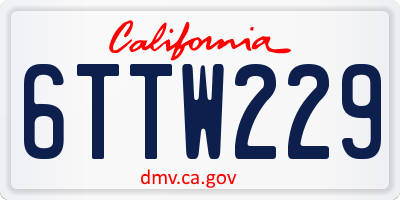CA license plate 6TTW229