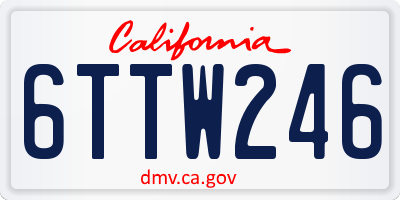 CA license plate 6TTW246