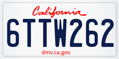 CA license plate 6TTW262