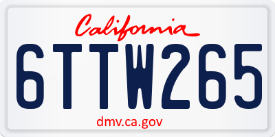 CA license plate 6TTW265
