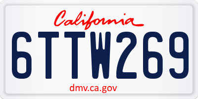 CA license plate 6TTW269
