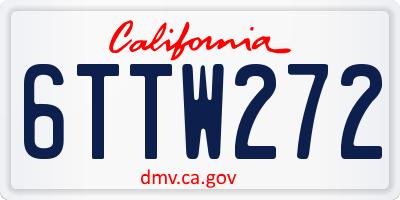 CA license plate 6TTW272