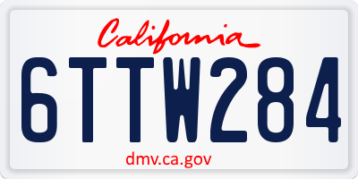 CA license plate 6TTW284