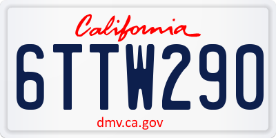 CA license plate 6TTW290