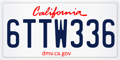 CA license plate 6TTW336