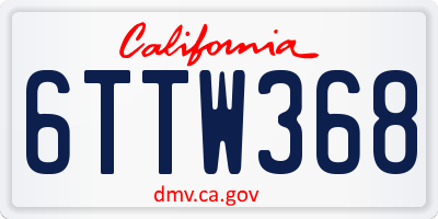 CA license plate 6TTW368