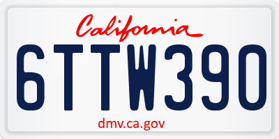 CA license plate 6TTW390
