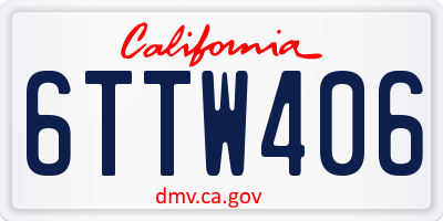 CA license plate 6TTW406