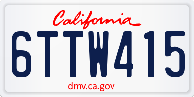 CA license plate 6TTW415