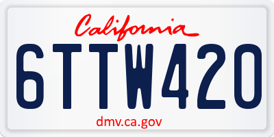 CA license plate 6TTW420