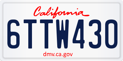 CA license plate 6TTW430