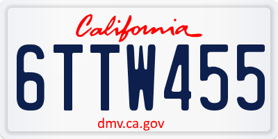 CA license plate 6TTW455