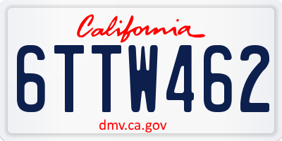 CA license plate 6TTW462