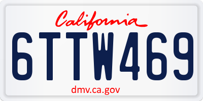 CA license plate 6TTW469