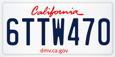 CA license plate 6TTW470