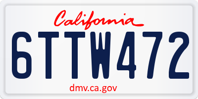 CA license plate 6TTW472