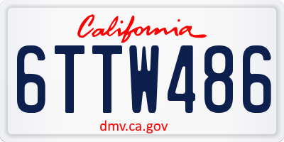 CA license plate 6TTW486