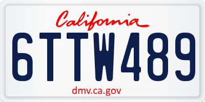 CA license plate 6TTW489