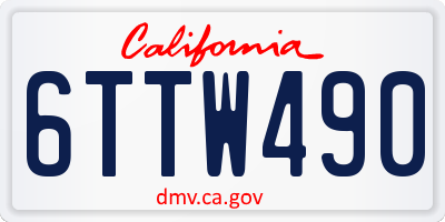 CA license plate 6TTW490