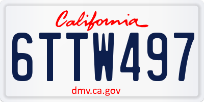 CA license plate 6TTW497