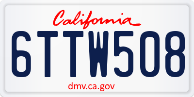 CA license plate 6TTW508