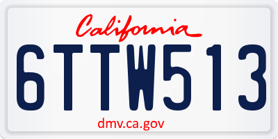 CA license plate 6TTW513