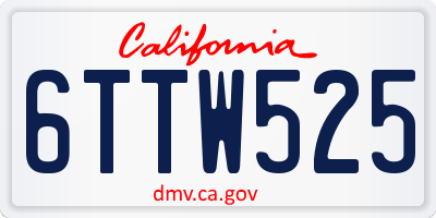 CA license plate 6TTW525