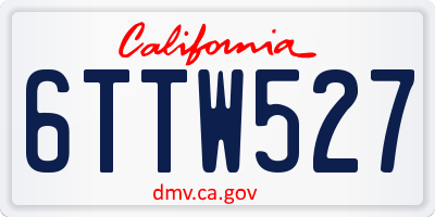 CA license plate 6TTW527