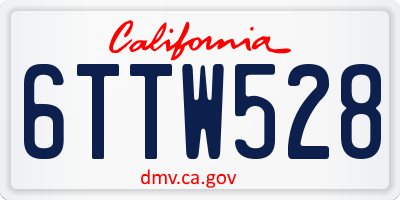 CA license plate 6TTW528