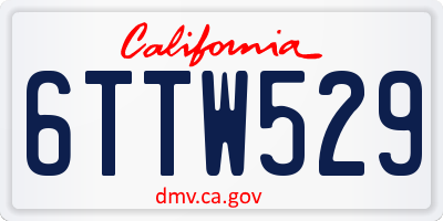 CA license plate 6TTW529