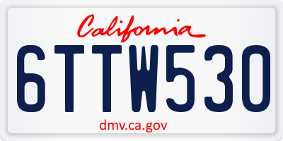 CA license plate 6TTW530