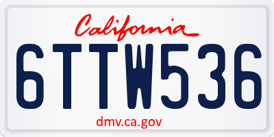 CA license plate 6TTW536