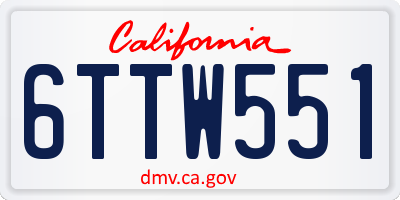 CA license plate 6TTW551