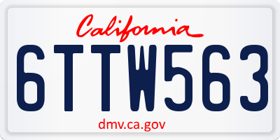 CA license plate 6TTW563