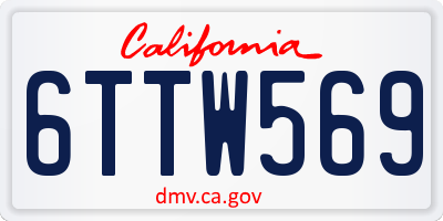 CA license plate 6TTW569