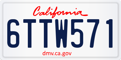 CA license plate 6TTW571