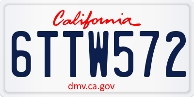 CA license plate 6TTW572