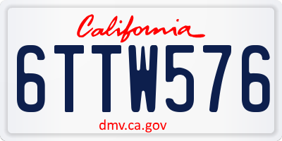 CA license plate 6TTW576