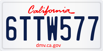 CA license plate 6TTW577