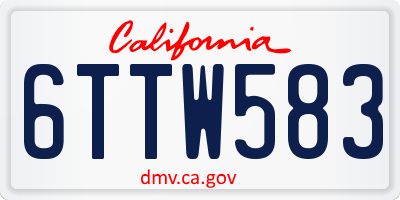 CA license plate 6TTW583